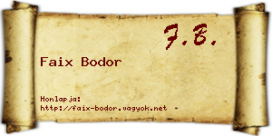 Faix Bodor névjegykártya